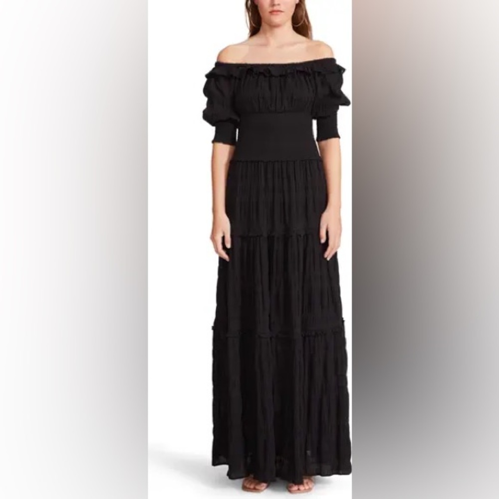 BB Dakota by Steve Madden Black Off-Shoulder Maxi Dress